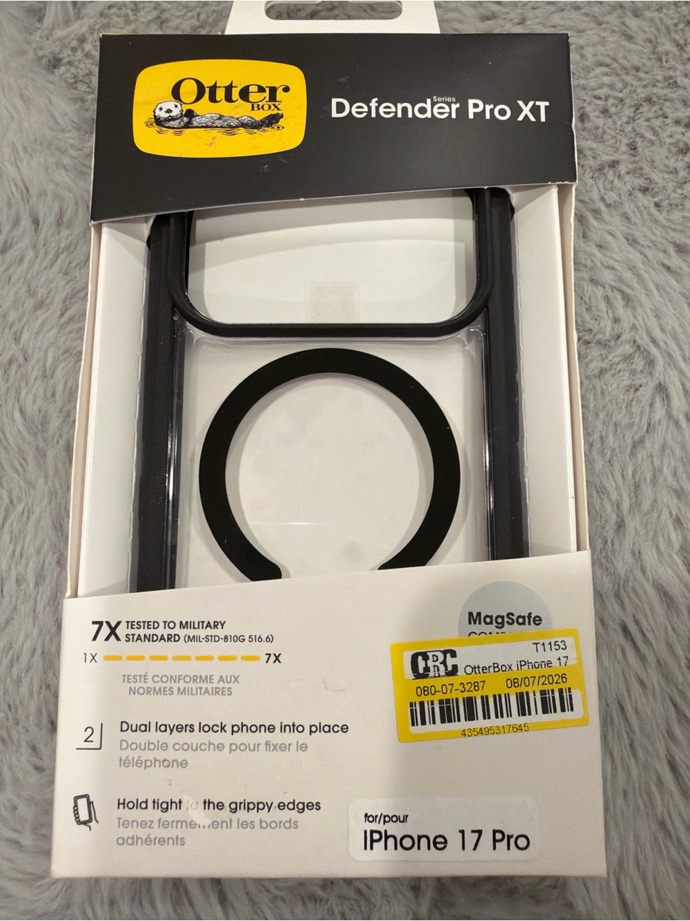 OtterBox Defender Pro XT MagSafe Case for iPhone 17 Pro - clear with Black trim